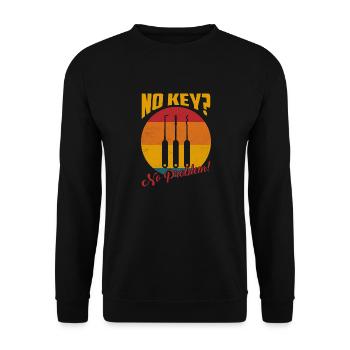 No Key? No Problem! Locksmith Lockpicker - Unisex Sweatshirt - black - Front - Alina (178cm) & Michal (187cm)