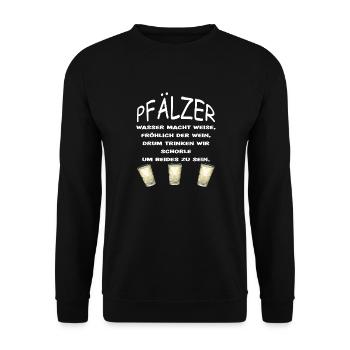 100% Pfälzer Pälzer Palz Pfalz Mundart Dialekt - Unisex Pullover - Schwarz - Vorne - Alina (178cm) & Michal (187cm)