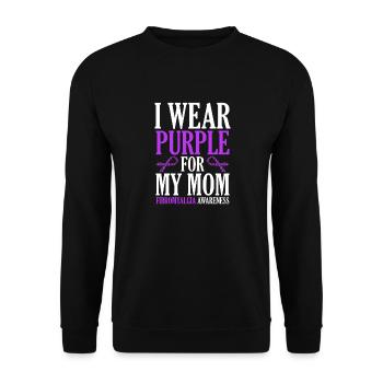 Fibromyalgia Awareness I Wear Purple For Mine - Unisex Sweatshirt - black - Front - Alina (178cm) & Michal (187cm)