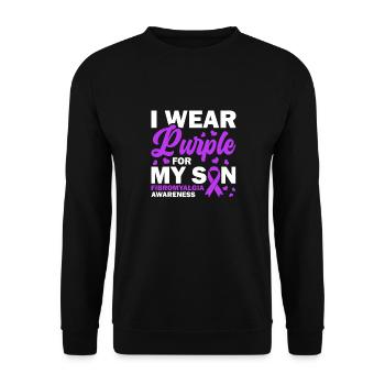 Fibromyalgia Awareness I wear purple for - Unisex Sweatshirt - black - Front - Alina (178cm) & Michal (187cm)