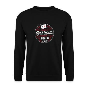 Old Balls Poker Club Playing Cards Bluff Grandpa - Unisex Sweatshirt - black - Front - Alina (178cm) & Michal (187cm)