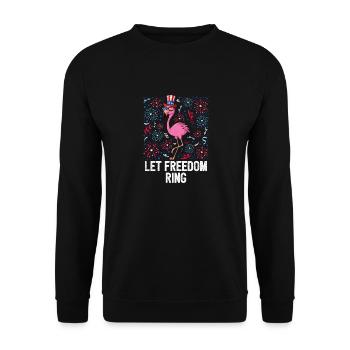4th Of July Let Freedom Ring American Flag USA - Unisex Sweatshirt - black - Front - Alina (178cm) & Michal (187cm)