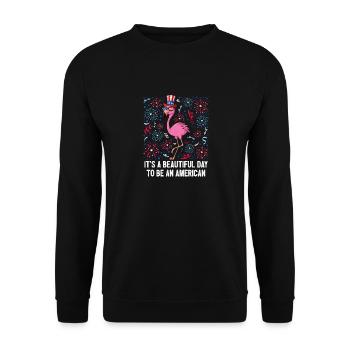 4 juillet C’est une belle journée pour être un - Sweat-shirt Unisexe - noir - Devant - Alina (178cm) & Michal (187cm)