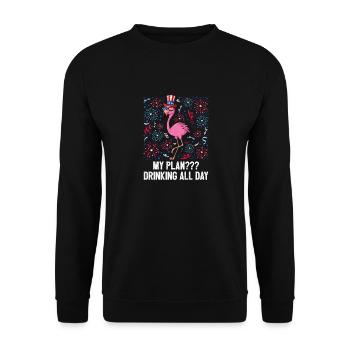 4 juillet Mon plan de boire toute la journée Drapeau des États-Unis - Sweat-shirt Unisexe - noir - Devant - Alina (178cm) & Michal (187cm)