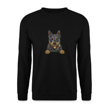 Australian Cattle Dog Red Blue Heeler - Unisex Sweatshirt - black - Front - Alina (178cm) & Michal (187cm)