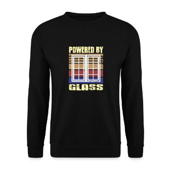 Propulsé par Glass Retro Vintage Glazier Glassworker - Sweat-shirt Unisexe - noir - Devant - Alina (178cm) & Michal (187cm)