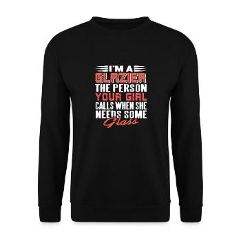 GLAZIER La personne que votre fille appelle drôle de verrerie - Sweat-shirt Unisexe - noir - Devant - Alina (178cm) & Michal (187cm)
