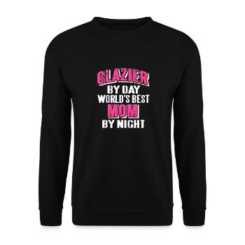Glazier By Day World’s Best Mom By Night Funny - Sweat-shirt Unisexe - noir - Devant - Alina (178cm) & Michal (187cm)