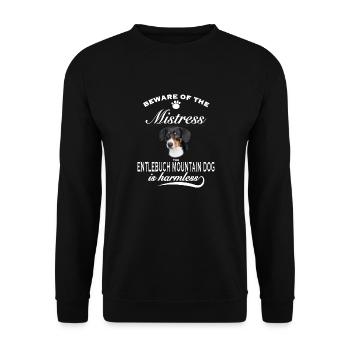 Beware of the mistress, Entlebuch Mountain Dog - Unisex Sweatshirt - black - Front - Alina (178cm) & Michal (187cm)
