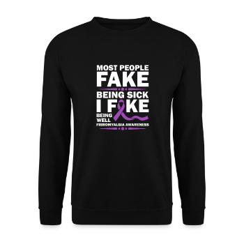 Most people pretend to be sick - Unisex Sweatshirt - black - Front - Alina (178cm) & Michal (187cm)
