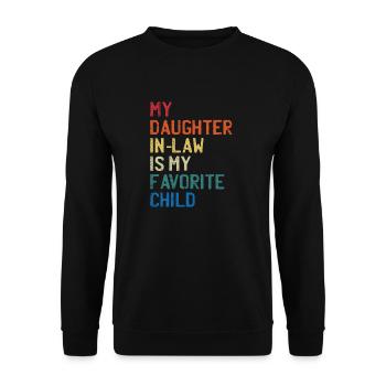 Meine Schwiegertochter: Das LieblingskindFamilienliebe - Unisex Pullover - Schwarz - Vorne - Alina (178cm) & Michal (187cm)
