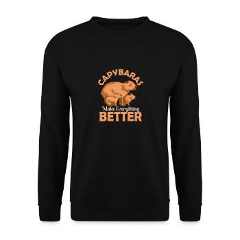 Capybaras Make Everything Better Capibara Owner Ma - Unisex Sweatshirt - black - Front - Alina (178cm) & Michal (187cm)