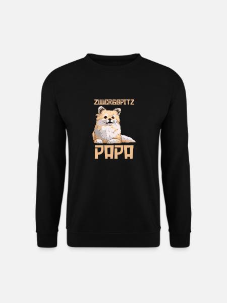 Hund Zwergspitz Papa - Unisex Pullover - Schwarz