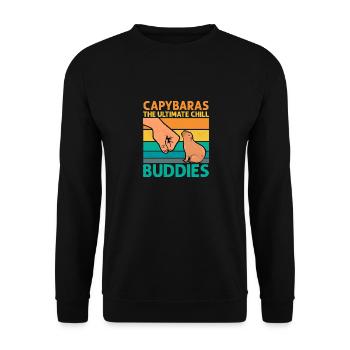 Capybaras The Ultimate Chill Buddies Capybara Rode - Unisex Sweatshirt - black - Front - Alina (178cm) & Michal (187cm)