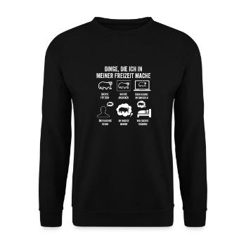 Tiermotiv Dachs - Unisex Pullover - Schwarz - Vorne - Alina (178cm) & Michal (187cm)
