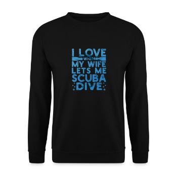J’adore quand ma femme me laisse plonger - Sweat-shirt Unisexe - noir - Devant - Alina (178cm) & Michal (187cm)