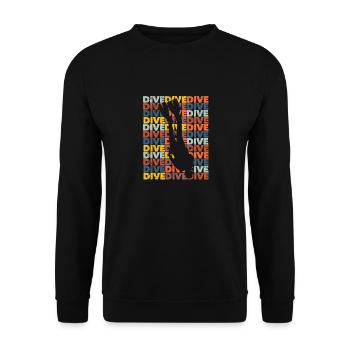 Diving Retro Vintage Diving Silhouette Ocean - Unisex Sweatshirt - black - Front - Alina (178cm) & Michal (187cm)