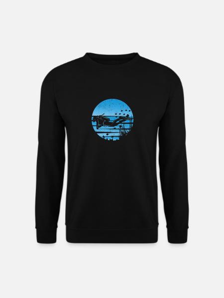 Retro Scuba Diver Silhouette Vintage Underwater - Unisex Sweatshirt - black