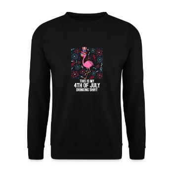 C’est ma chemise à boire Flamingo du 4 juillet - Sweat-shirt Unisexe - noir - Devant - Alina (178cm) & Michal (187cm)