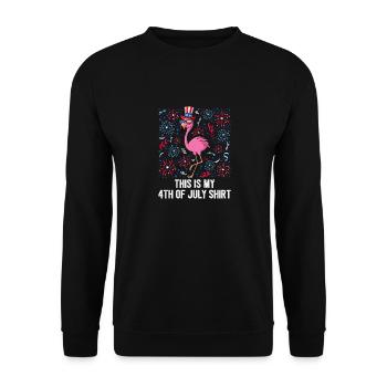 This Is My 4th Of July Shirt Flamingo American - Unisex Pullover - Schwarz - Vorne - Alina (178cm) & Michal (187cm)