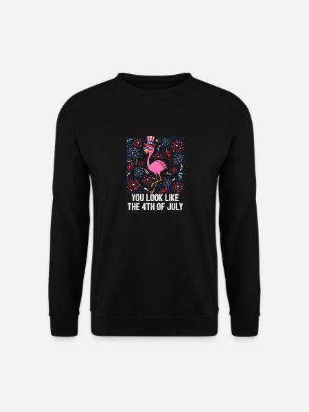 You Look Like The 4th Of July USA Flamingo - Unisex Pullover - Schwarz