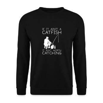 Catfish Fishing Catfish Anglers - Unisex Sweatshirt - black - Front - Alina (178cm) & Michal (187cm)