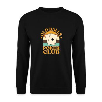 Old Balls Poker Club Retro Grandpa Game Card - Unisex Sweatshirt - black - Front - Alina (178cm) & Michal (187cm)