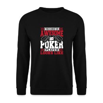 Game Card Playing Cards Flop Awesome Poker Player - Unisex Pullover - Schwarz - Vorne - Alina (178cm) & Michal (187cm)