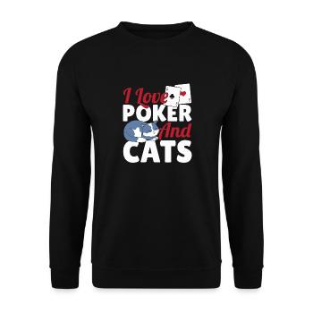 I Love Poker And Cats Aces Spades Bluffing Texas H - Unisex Sweatshirt - black - Front - Alina (178cm) & Michal (187cm)