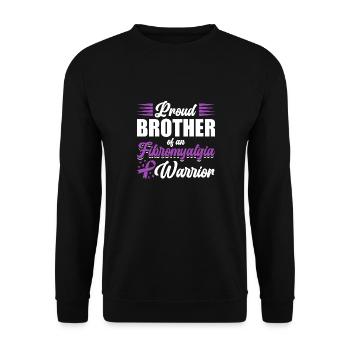 Proud brother of a fibromyalgia warrior - Unisex Sweatshirt - black - Front - Alina (178cm) & Michal (187cm)