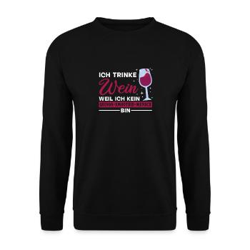 Ich trinke Wein weil ich kein Smoothie Mensch bin - Unisex Pullover - Schwarz - Vorne - Alina (178cm) & Michal (187cm)