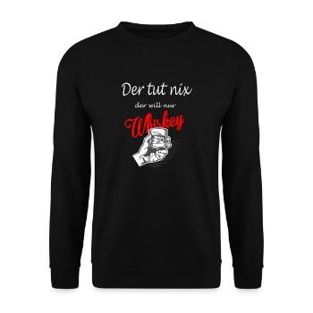 Der tut nix der will nur Whisky T-Shirt - Unisex Pullover - Schwarz - Vorne - Alina (178cm) & Michal (187cm)