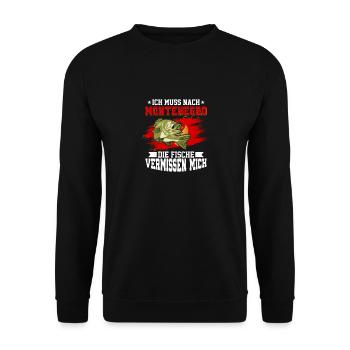 Ich Muss Nach Montenegro Die Fische Vermissen Mich - Unisex Pullover - Schwarz - Vorne - Alina (178cm) & Michal (187cm)
