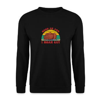 Retro Vintage Need An Ark I Noah Guy Christian Fun - Unisex Pullover - Schwarz - Vorne - Alina (178cm) & Michal (187cm)