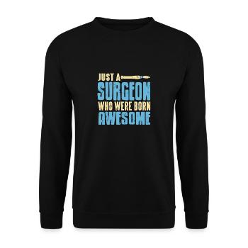 Juste un chirurgien qui sont nés génial rétro drôle - Sweat-shirt Unisexe - noir - Devant - Alina (178cm) & Michal (187cm)