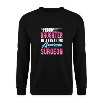 Fière fille d’un chirurgien génial rétro - Sweat-shirt Unisexe - noir - Devant - Alina (178cm) & Michal (187cm)