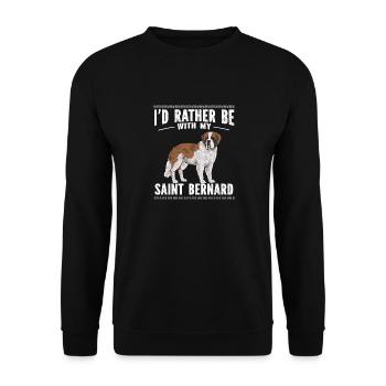 St. Bernard St. Bernard Dog Dog - Unisex Sweatshirt - black - Front - Alina (178cm) & Michal (187cm)