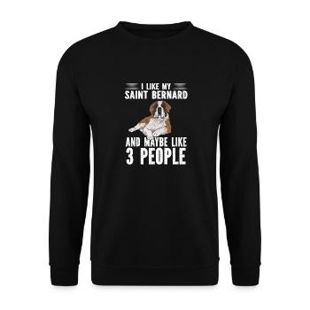 St. Bernard St. Bernard Dog Dog - Unisex Sweatshirt - black - Front - Alina (178cm) & Michal (187cm)