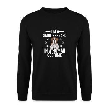 Saint-Bernard Chien Saint-Bernard - Sweat-shirt Unisexe - noir - Devant - Alina (178cm) & Michal (187cm)