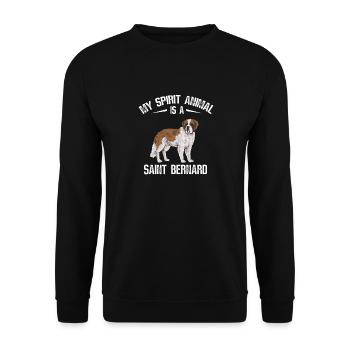 St. Bernard St. Bernard Dog Dog - Unisex Sweatshirt - black - Front - Alina (178cm) & Michal (187cm)