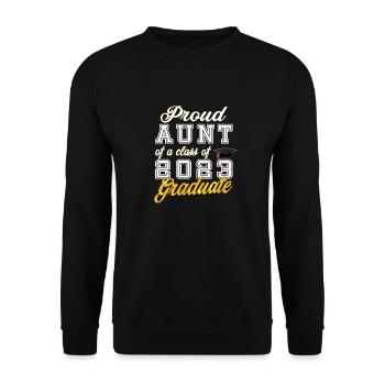 Tante d’un diplômé - Fière tante d’une classe de 2023 - Sweat-shirt Unisexe - noir - Devant - Alina (178cm) & Michal (187cm)