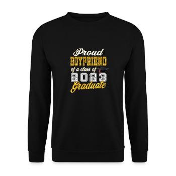 Boyfriend of Graduate - Proud Boyfriend of a Class - Unisex Sweatshirt - black - Front - Alina (178cm) & Michal (187cm)