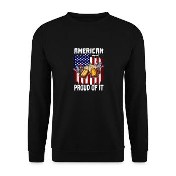 4 juillet Américain et fier de l’être Jour du drapeau américain - Sweat-shirt Unisexe - noir - Devant - Alina (178cm) & Michal (187cm)