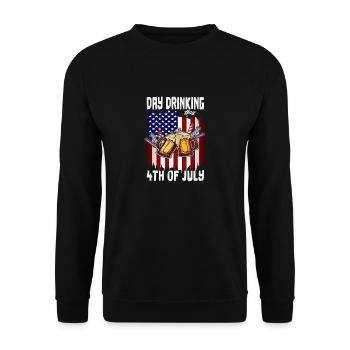 Happy 4th Of July Day Drinking American Flag - Unisex Sweatshirt - black - Front - Alina (178cm) & Michal (187cm)