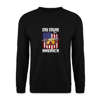 4th Of July Day Drunk For America US Flag Freedom - Unisex Pullover - Schwarz - Vorne - Alina (178cm) & Michal (187cm)