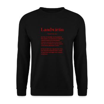 Landwirtin Definition - Unisex Pullover - Schwarz - Vorne - Alina (178cm) & Michal (187cm)