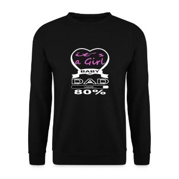 Baby on board girl future father gift - Unisex Sweatshirt - black - Front - Alina (178cm) & Michal (187cm)