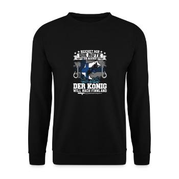 Reichet Mir Die Rute Der König Will Nach Finnland - Unisex Pullover - Schwarz - Vorne - Alina (178cm) & Michal (187cm)