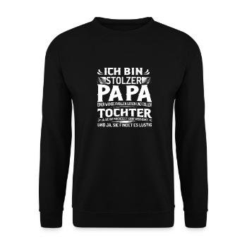 ICH BIN STOLZER PAPA EINER WUNDERVOLLEN LIEBEN UND - Unisex Pullover - Schwarz - Vorne - Alina (178cm) & Michal (187cm)