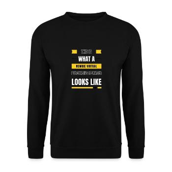 Gestionnaire des achats virtuel débutant - Sweat-shirt Unisexe - noir - Devant - Alina (178cm) & Michal (187cm)